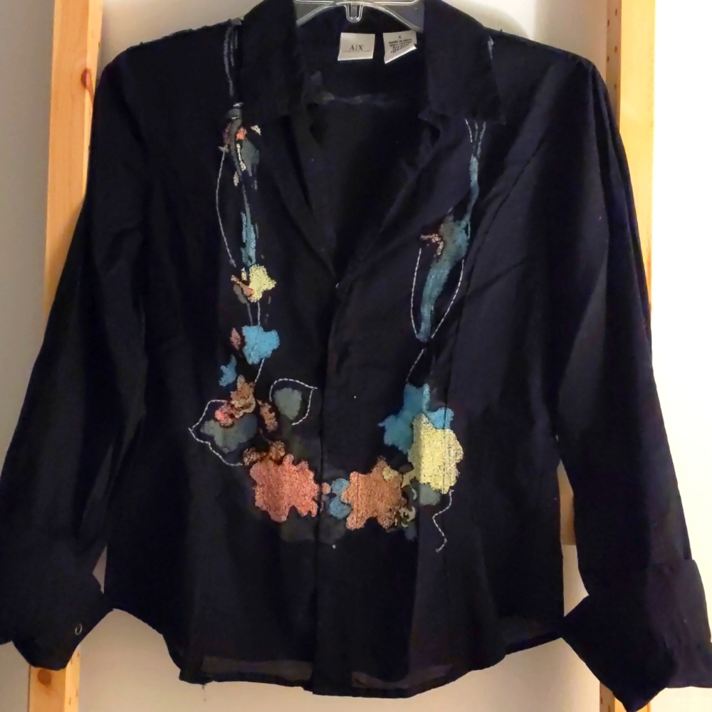 Armani Exchange Embroidered Button-down Shirt Size S